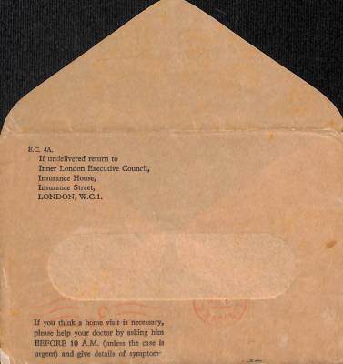 Cartão médico do National Health Service, 1966
